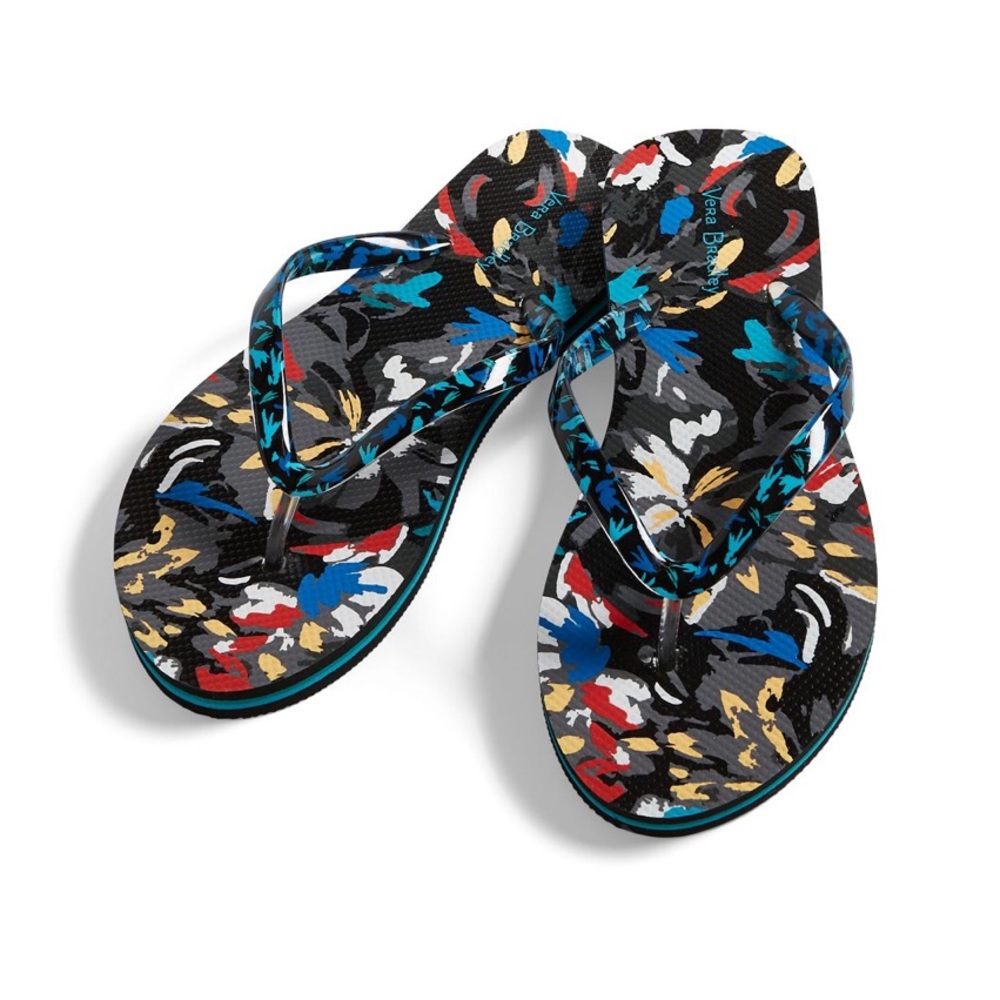 Vera Bradley Flip-Flops in Splash Floral New Sz Small (Sizes 5/6) NWT Preppy
